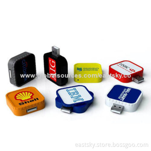 Promotional Square Swivel USB Flash Drive, Like a Square Box, 64MB to 32GB Memory CapacityNew